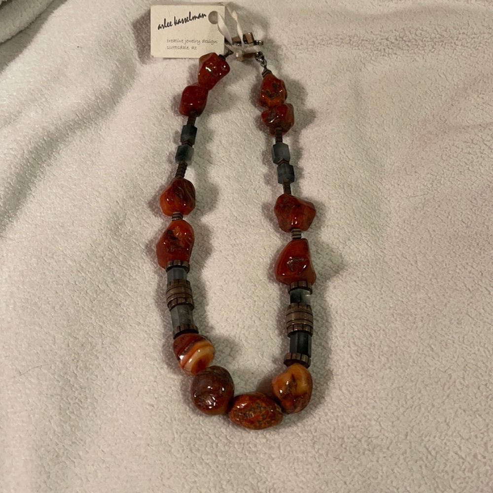 Rust beaded necklace
